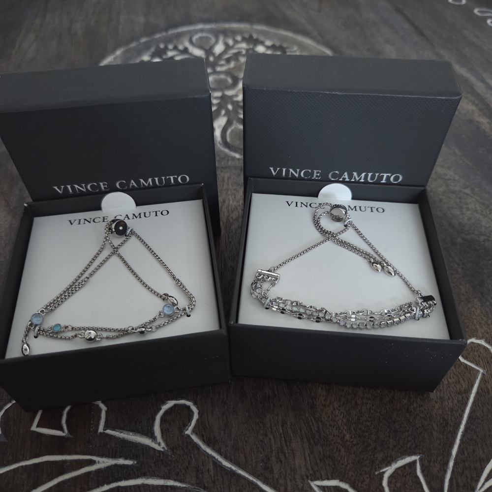 Vince Camuto Silver Bracelets with Blue Highlights
